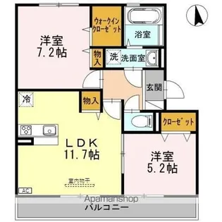 PICCOLO PINO島町(ピッコロ ピーノ) C棟【2階】の間取り
