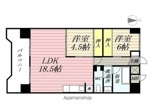 オーロラビル【6階】の間取り