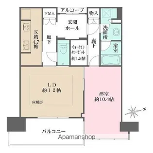 グラングリーン大阪THE NORTH RESIDENCE【34階】の間取り