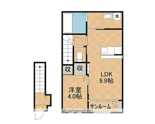 ラ プルエーヴ西中野【203号室】の間取り