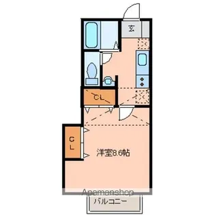 ガルテン山王伍番館【205号室】の間取り
