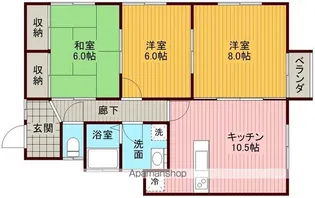 ハッピーハイツ【22号室】の間取り