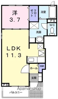 ジーラ・ソーレ Ⅱ【1階】の間取り