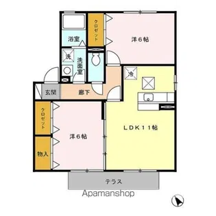 グランドール B棟【1階】の間取り