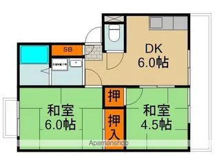 光ハイツ【2階】の間取り