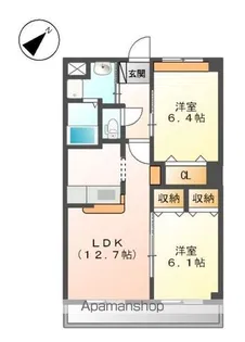 グランドゥール【202号室】の間取り