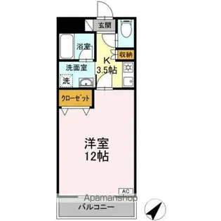 クリスタル甲府国母【1階】の間取り