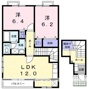 パレシャルマンB【2階】の間取り