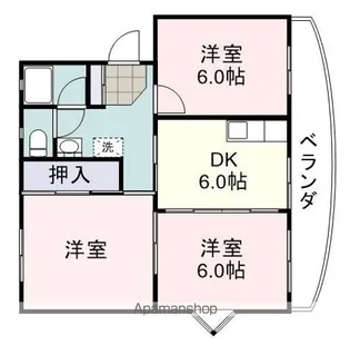 コンフォール船越I【205号室】の間取り