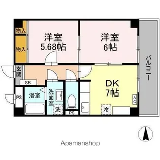 ロイメント名駅【4階】の間取り