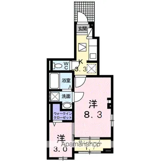 クラール 大島 B【1階】の間取り