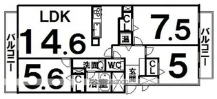 ハピオ壱番館【504号室】の間取り