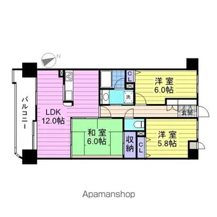 ネオハイツ高砂Ⅱ【11階】の間取り