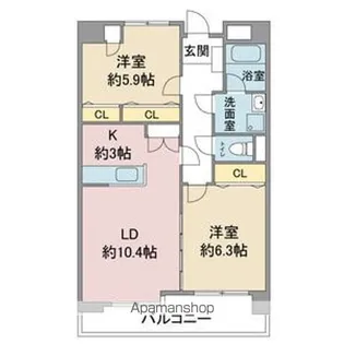 グレースコート豊山【4階】の間取り