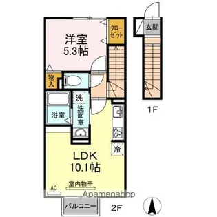 ラポーゼ絆【1階】の間取り
