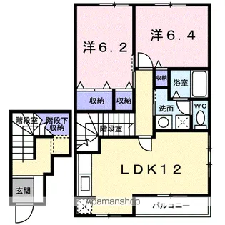 ア・ラ・モード・ピュアB【2階】の間取り