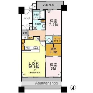 ディーグランセ新桜町 1402号室【14階】の間取り