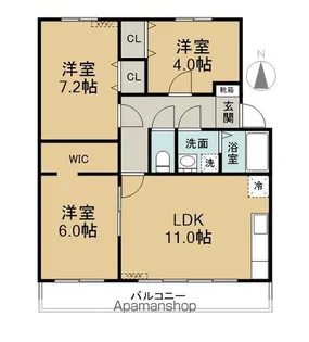 クレアコート上野【3階】の間取り