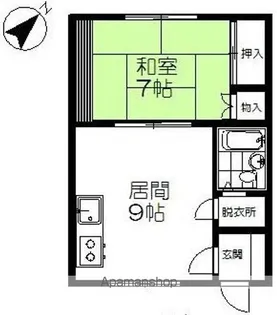 1DKの間取り画像