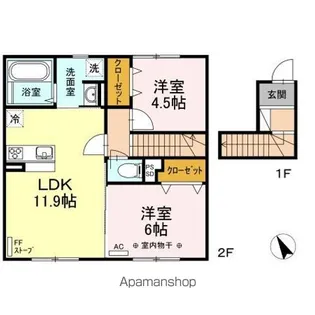 グリーンリーフ山の手【2階】の間取り