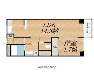 コーポ河中Ⅰ【305号室】の間取り