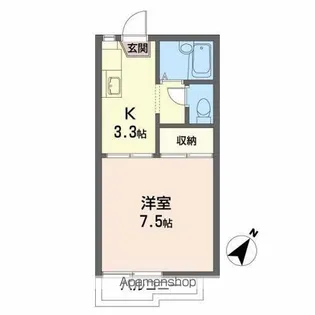 コーポ青山K【202号室】の間取り