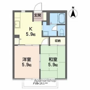 アントハウス2【205号室】の間取り