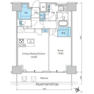 ロイヤルパークスER万代【430号室】の間取り