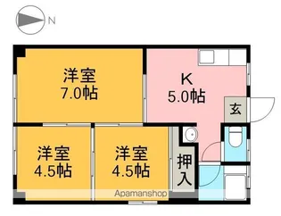 アビタシオン長野【1階】の間取り