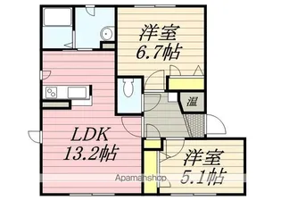 S.PLAZA Ⅱ【202号室】の間取り