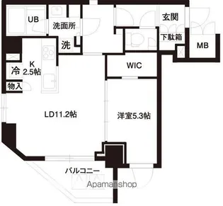 レジディア白金高輪【7階】の間取り