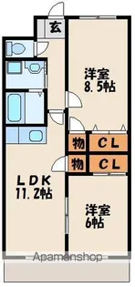 クレセール新宮【1階】の間取り