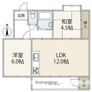 鈴が台団地分譲住宅H棟【3階】の間取り