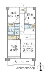 エマーレ保谷【507号室】の間取り
