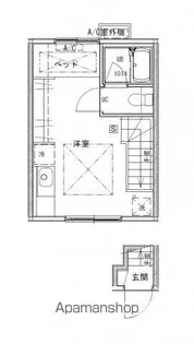 BELL CUBE尾長東【204号室号室】の間取り