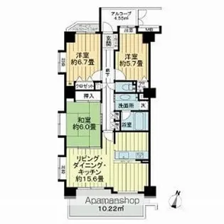 プリンスハイツ庄内緑地公園【901号室】の間取り