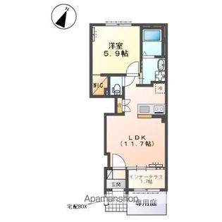 シャン・ド・フルールⅡ(鶴ヶ島市脚折アパートⅡ期)【1階】の間取り