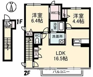 シャーメゾンクオレール【2階】の間取り