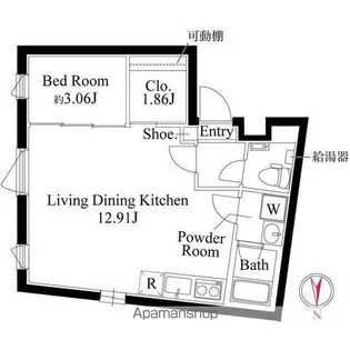 東京都港区芝1丁目【マンション】の間取り