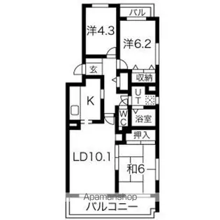 パークノヴァ徳川園【1階】の間取り