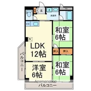 ファミール森後【4階】の間取り