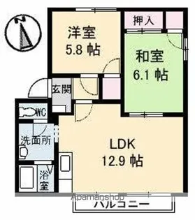 ドムス・ヒルズ D館【2階】の間取り