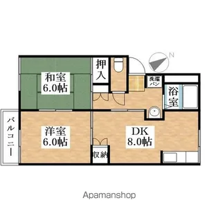 コーポリーベ【206号室】の間取り