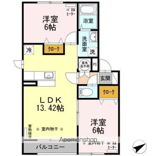 イーストロイウッド【1階】の間取り