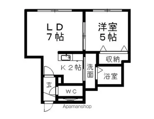 ドリームハウス月寒【103号室】の間取り