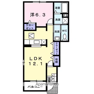 サンリット ヒル Ⅰ【1階】の間取り