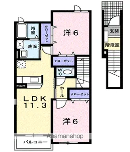 セントラルビレッジA【2階】の間取り