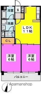 サンコーポあまの【4階】の間取り