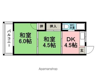 秦アパート【2階】の間取り