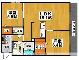 ホーク宮苑【1階】の間取り